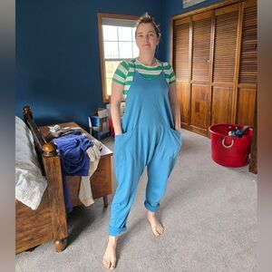 Double Take - Full size v- neck sleeveless jumpsuit with pockets.